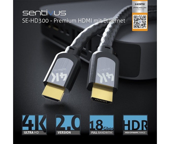 CABLU PREMIUM HDMI TATA - TATA 4K 2.0M SENTIVUS 