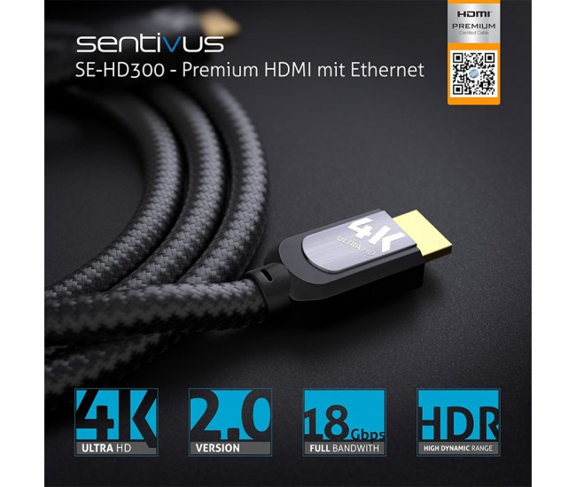 CABLU PREMIUM HDMI TATA - TATA 4K 2.0M SENTIVUS 