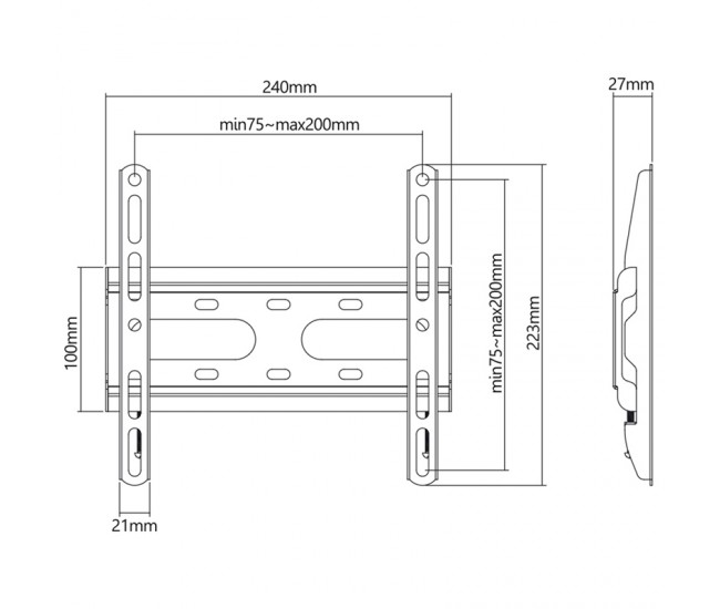 SUPORT TV UNIVERSAL 23 - 42 INCH STELL 