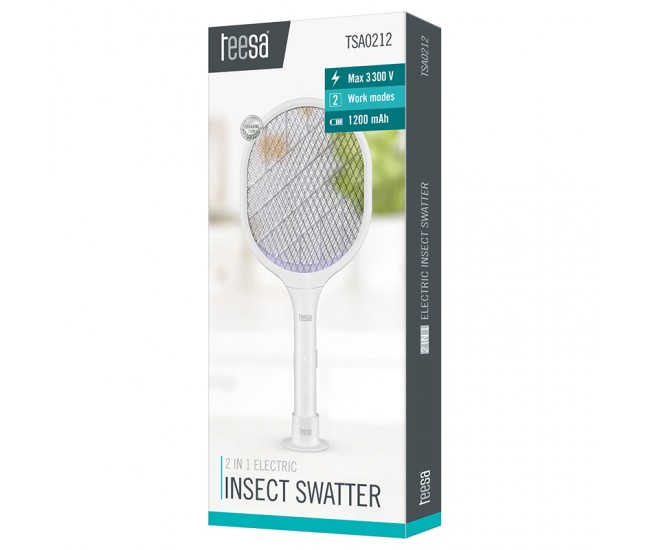 PALETA ELECTRICA SWATTER ANTI-INSECTE  2 IN 1 TEESA 