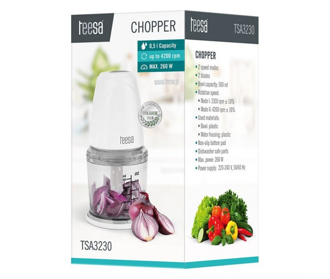 TOCATOR CHOPPER BOL PLASTIC 0.5L 260W TEESA 