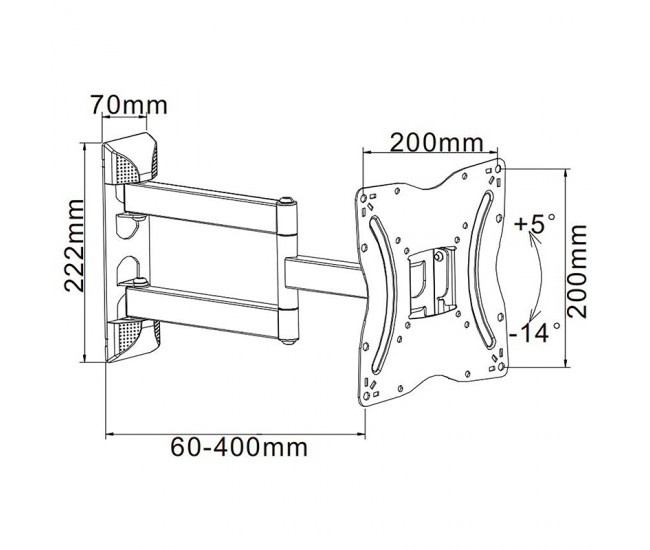 SUPORT TV 13-42 INCH PIVOTARE ORIZONTALA/VERT 