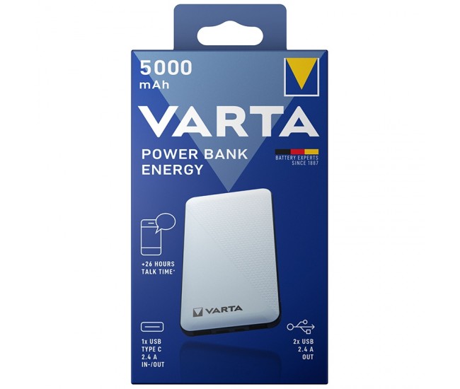 POWER BANK 2X USB 1X TYPE-C 5000MAH VARTA 