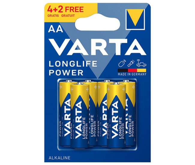 BATERIE ALCALINA LONGLIFE POWER LR6 4+2 VARTA 