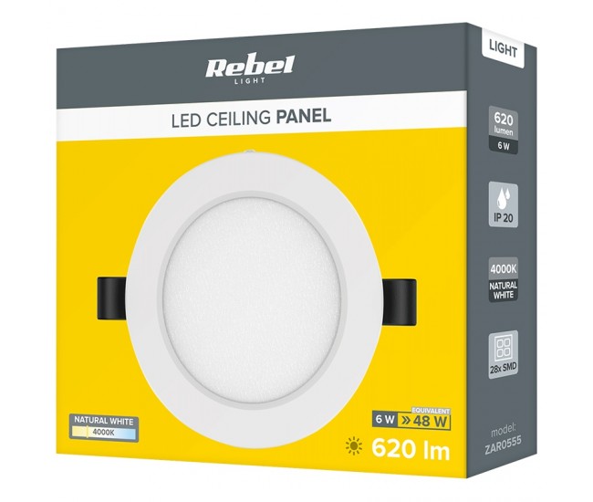 PLAFONIERA LED 6W 230V 4000K REBEL 