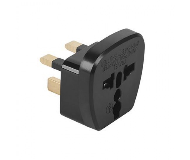 ADAPTOR TENSIUNE PRIZA UK - UNIVERSAL NEGRU 