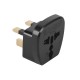 ADAPTOR TENSIUNE PRIZA UK - UNIVERSAL NEGRU 