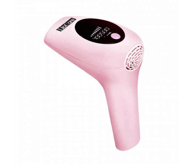 Epilator IPL Lila Care cu maner, epilare definitiva, 900.000 pulsatii, cu display LCD, 8 trepte de putere, roz