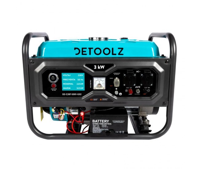 Generator detoolz 3kw 2p230 b4t pornire electrica 15l fara roti g02