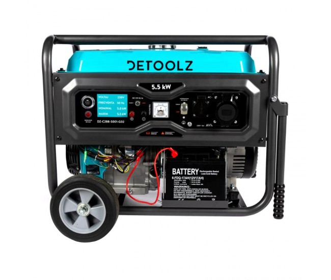 Generator detoolz 5.5kw 2p230 b4t pornire electrica 25l cu roti g02