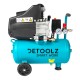 Compresor detoolz 24l cu ulei, 1500 w, debit 160l/min, 8 bar, 2 prize de aer