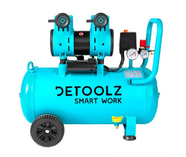 Compresor detoolz 50l fara ulei, 1680 w, debit 214l/min, 8 bar, 2 prize de aer