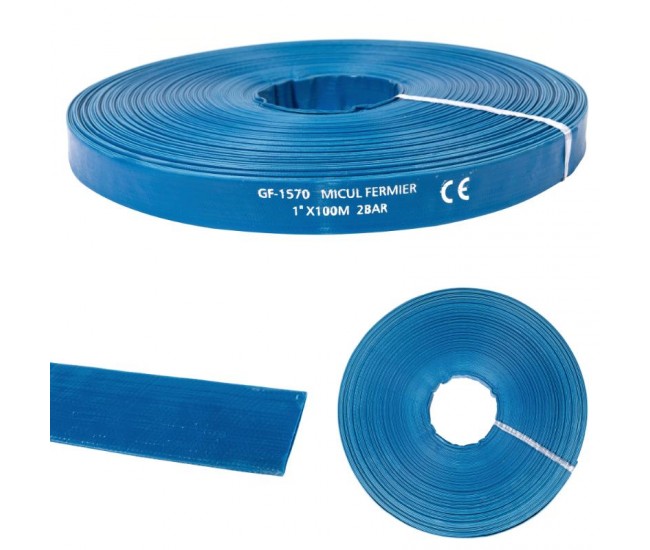 Furtun apa refulare flat pvc 1'' 100m