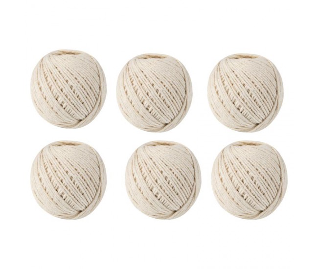 Set 6 ghem sfoara bumbac micul fermier, 100gr, culoare alb