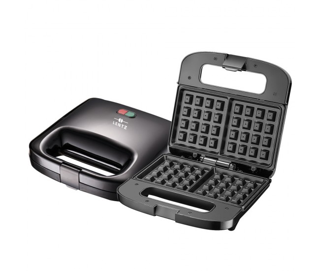 Aparat pentru preparat vafe LENTZ 29023, 750W, placi antiaderente, negru