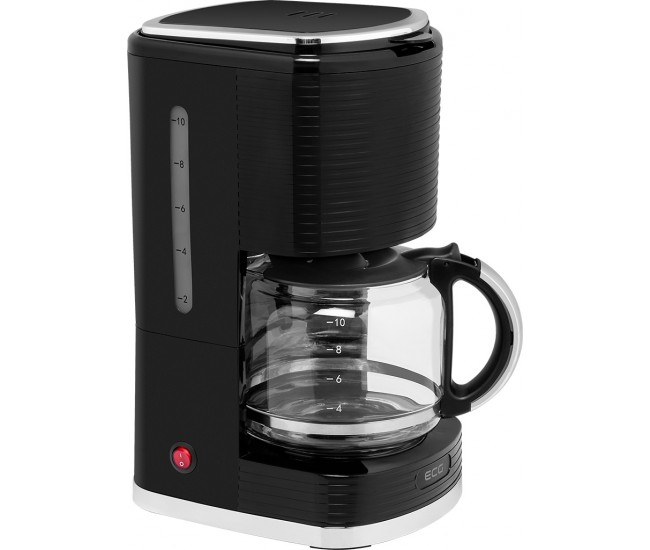 Cafetiera ECG KP 2150 Stripe, 980 W, 1.5 litri, preparare pana la 10 cesti de cafea odata, sistem drip-stop, negru