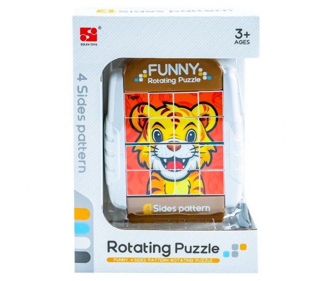 Puzzle educativ, cu 4 fete, Animale