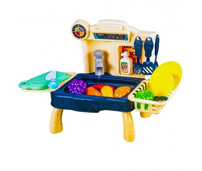 Play set bucatarie, cu baterii, 24 piese, 40.5x21.5x28 cm