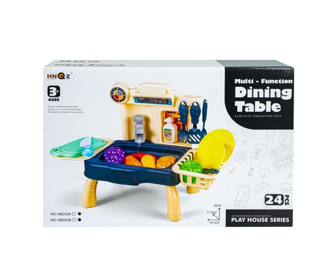 Play set bucatarie, cu baterii, 24 piese, 40.5x21.5x28 cm