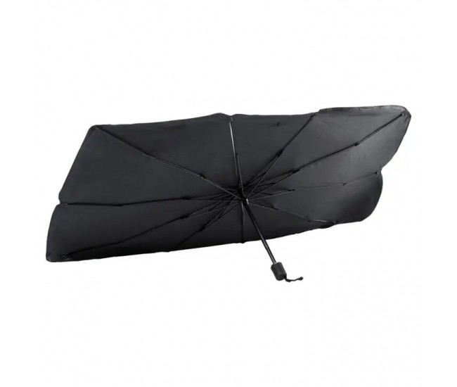 Parasolar pliabil tip umbrela pentru interior parbriz, 124 x 64 cm, negru