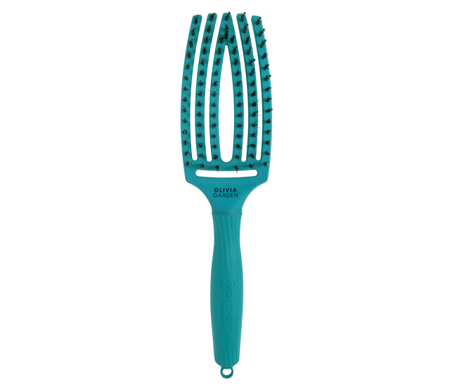 Olivia Garden perie finger brush medium cu păr mistreț blue lagoon – olivia garden