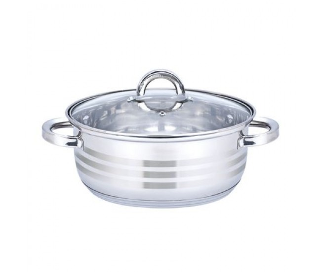 Oala cu capac floria zln-4106, inox, 24 x 9 cm, 3 l