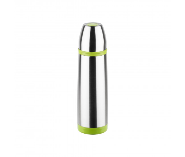 Termos inox 0.8l floria zln-1815, buton de inchidere ermetica antiscurgere,verde/inox