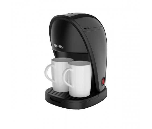 Aparat de facut cafea floria zln9297, filtru de nailon, cupa pentru masurat, 2 cesti incluse, negru