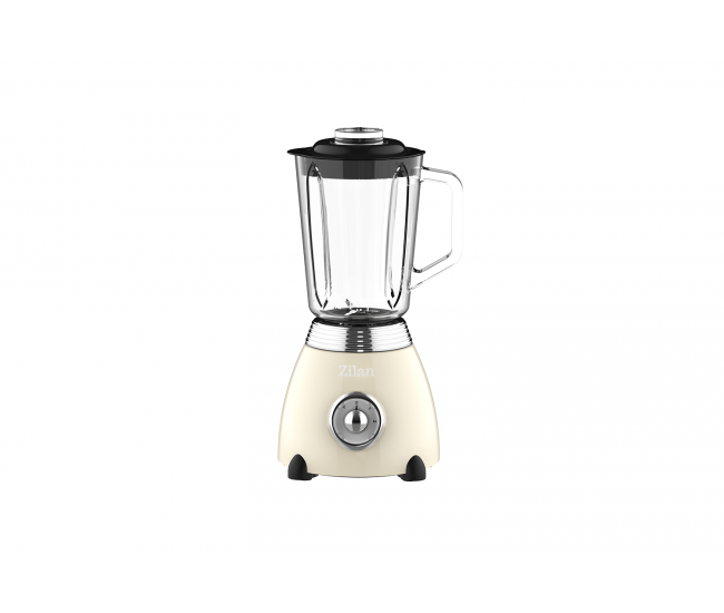 Blender retro zilan zln1207, putere 500w, capacitate 1.5l, 2 trepte de viteza, functie pulse, vas din sticla, lame din otel inoxidabil