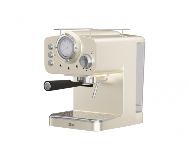 Espressor manual zilan zln2992 crem,15 bar, 1.25 l, 1100w, design retro