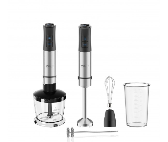 Mixer vertical 5 in 1 zilan zln3939, putere 1200w, functie turbo, afisaj digital, inox