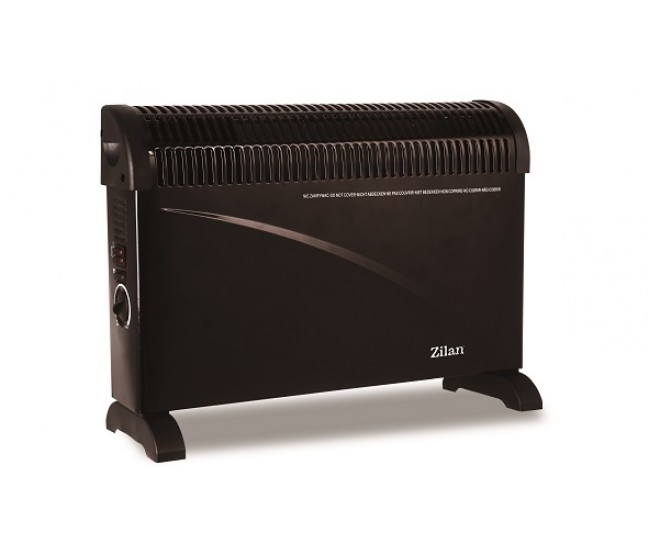 Convector electric de podea zilan zln-6843,negru 2000w, 3 trepte de putere, termostat reglabil,